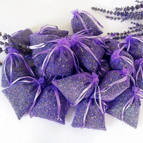 Natural Dried Lavender Flowers Sachet Bag Aromatic Dried Flower Fillings For Car Wardrobe Home Fragrance Decoration