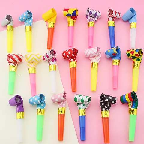 Cartoon Party Blowouts Whistles Colorful Noise Makers Kids Birthday Party Favors Fun Musical Toys Blow Out Toys