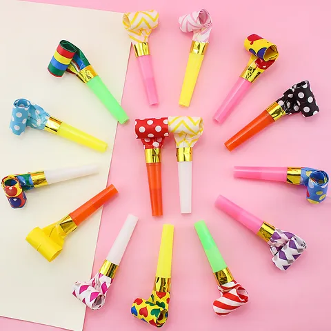 Cartoon Party Blowouts Whistles Colorful Noise Makers Kids Birthday Party Favors Fun Musical Toys Blow Out Toys