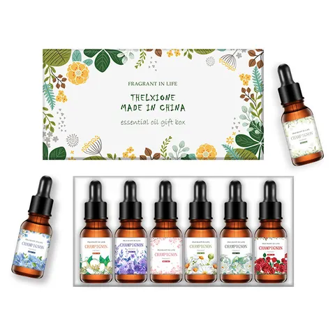 Plant Essential Oil Set Water Soluble Aromatherapy Fragrance Oils For Humidifier Diffuser Home Air Freshener Gift Box