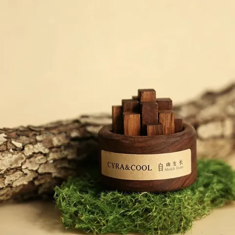Creative Black Walnut Wood Essential Oil Diffuser Log Pile Aromatherapy Ornament Desktop Decoration Birthday Gift