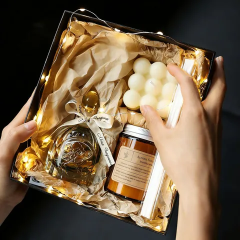Caja De Regalo De Vela Aromática De Lujo Vela De Cera De Soja Aromaterapia Con Fragancia Duradera Para Decoración Del Hogar