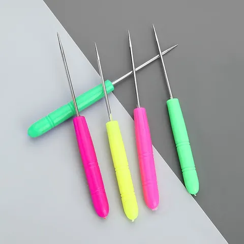 Stainless Steel Awl DIY Aromatherapy Candle Making Tool Punching Needle Craft Hand Tool Colorful Plastic Handle
