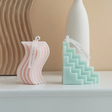Nordic Minimalist Geometric Scented Candle Creative Wave Paraffin Wax Aromatherapy Candle For Home Decor