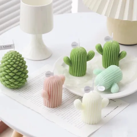 Creative Cactus Scented Candle Paraffin Wax Aromatherapy Candle Nordic Home Decor Photography Prop Gift