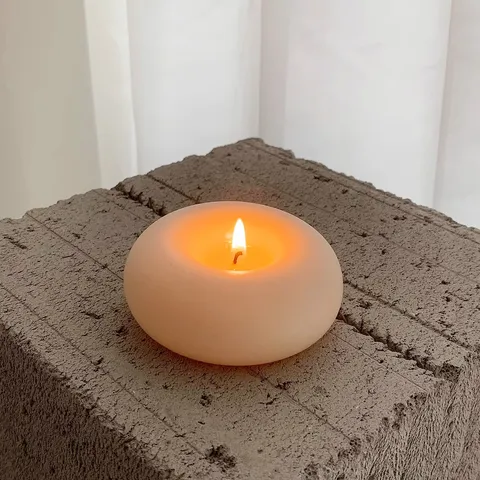 Creative Round Ring Scented Candle Soy Wax Handmade Minimalist Aesthetic Candle Home Decor Aromatherapy Gift