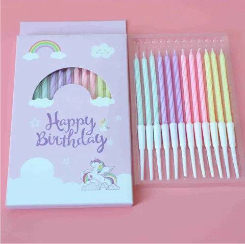 Candele di Compleanno a Spirale Colorate Cera di Soia Arcobaleno Festa di Compleanno Torta Decorazione Candele Per Festa di Bambini