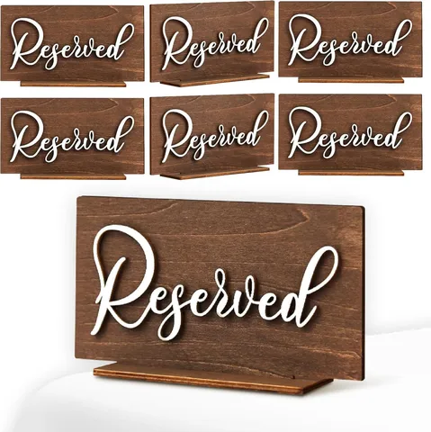 Letrero Reservado de Boda de Madera Decoración de Mesa Madera Rústica Tarjetas de Sitio Reservadas Para Ceremonia de Iglesia Fiesta de Boda