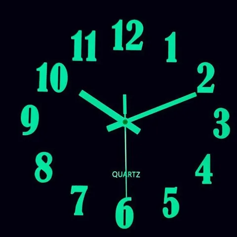 Luminous Wall Clock Wood Grain Silent Non Ticking Battery Operated Glowing Digital Clock For Living Room Home Decor