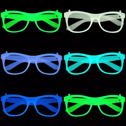 Occhiali Luminosi al Buio Forniture per Feste Montatura per Occhiali al Neon Luminosi Oggetti di Scena per Foto Occhiali da Costume in Plastica Geometrica