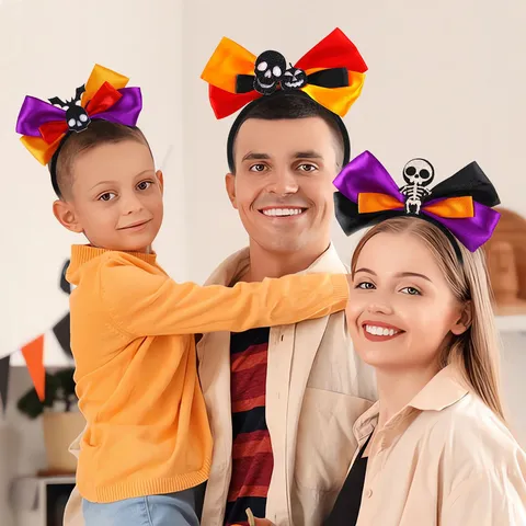 Halloween Strik Hoofdband Feestelijke Kostuum Requisieten Pompoen Schedel Haarband Voor Cosplay Masquerade Feest Decoratie