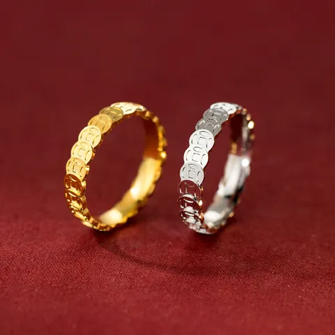 925 Sterling Silber Münzring Für Damen Süßer Minimalistischer Ins-Stil Geometrischer Münzbandring Eleganter Schmuck Geschenk