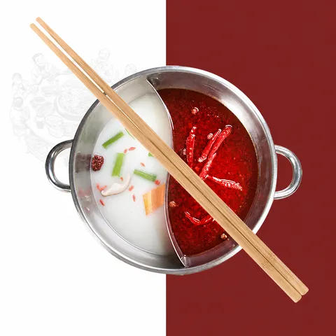 Bacchette in Bambù Naturale Extra Lunghe Antiscottatura per Pentola Calda Frittura Cucina Stoviglie