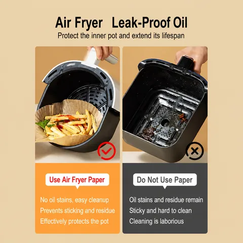 Air Fryer Papeles Desechables Antiadherentes Aceite de Silicona Papel de Horno Redondo Para Horno Cocina