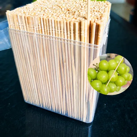 Disposable Bamboo Fruit Picks Toothpicks Long Cocktail Skewers With Storage Box For Bar Party Kitchen Dining Tableware