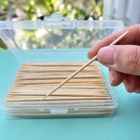Brochetas de Bambú Desechables Palillos de Dientes de Doble Cabezal Para Fiesta Snack