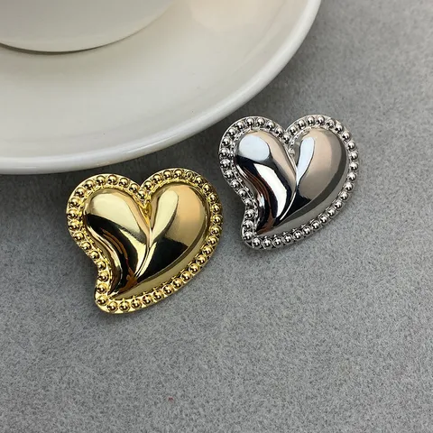 Herz Ohrstecker 18K Vergoldetes Kupfer Muschel Design Zarte Perlenkante Minimalistischer Boutique Schmuck Für Damen Mädchen Geschenk