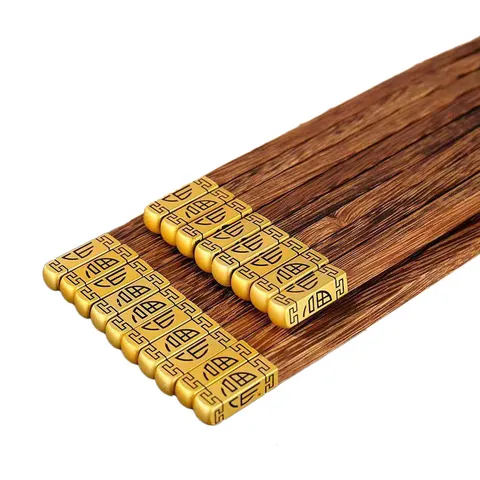 Madera de Wengé Madera de Sándalo Rojo Madera Maciza Natural Sin Pintar Sin Cera Palillos Grabados Vajilla de Negocios Regalo Palillos