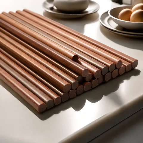 Palillos de Madera de Hierro Natural Reutilizables Sin Pintar Sin Cera Resistentes a Altas Temperaturas Antideslizantes