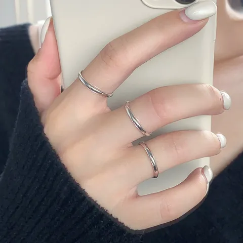 Minimalistischer 925 Sterlingsilber Schlichter Ring Glatte Glänzende Oberfläche Geometrischer Runder Fingerring Elegant Schmuck Für Damen