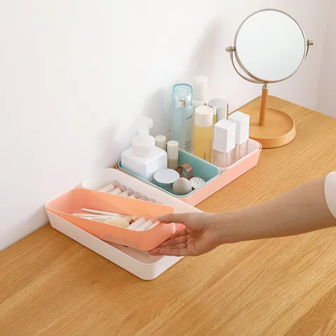 Rechteckige Kunststoff Schubladen Trennwand Aufbewahrungsbox Küche Geschirr Kosmetik Organizer Desktop Aufbewahrungsbox