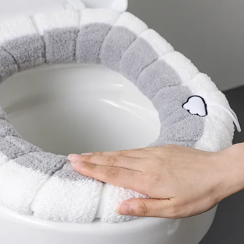 Verdickter Plüsch Toilettensitzbezug Warm Weich Polyester Waschbar Universal Toilettendeckel Matte Für Bad