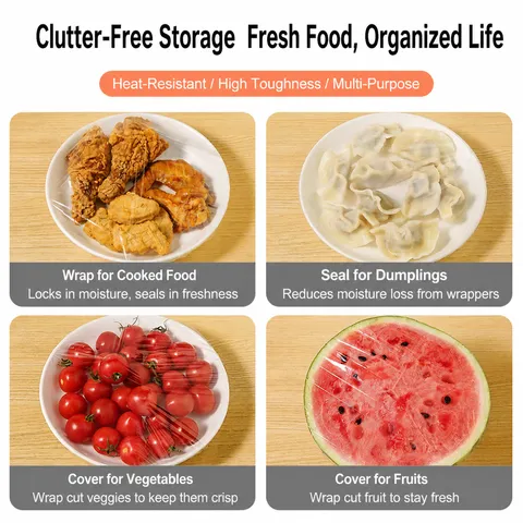 Coperture Elastiche Per Ciotole Usa E Getta Pellicole In Plastica Per Alimenti Sacchetti Freschi Per Frigorifero Antipolvere