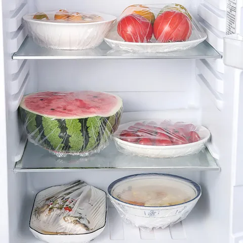 Disposable Elastic Bowl Covers Plastic Food Wraps Refrigerator Fresh Keeping Bags Dustproof Food Storage Covers For Kitchen Restaurant
