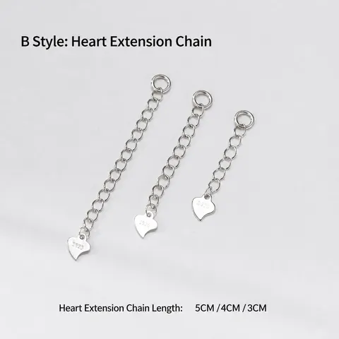 S925 Argento Sterling DIY Catena di Estensione Per Bracciale Collana Cavigliera Chiusura a Molla Catena Regolabile Gioielli
