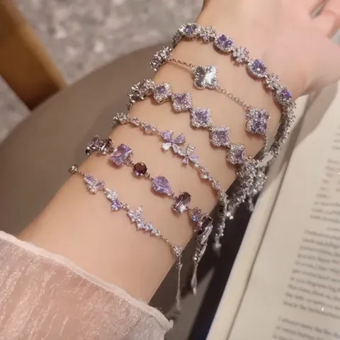 Retro Prinzessin Stil Luxus Kristall Perle Kleeblatt Armband Damen Mode Schmuck