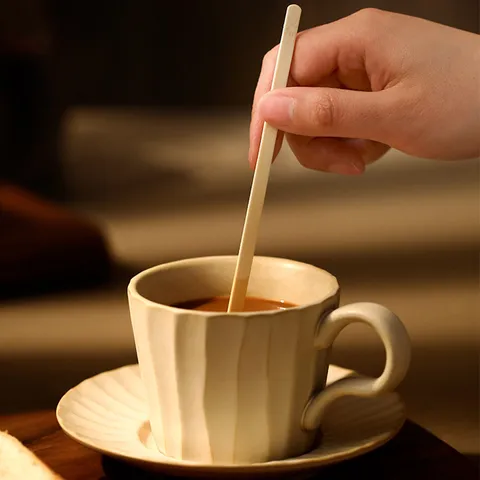 Agitadores de Café de Bambú Desechables Palitos Mezcladores de Bebidas de Madera Ecológicos para Bebidas Calientes