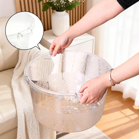 Transparent Plastic Foot Bath Basin Thickened Deep Foot Soak Tub With Massage Points Home Spa Foot Care Massager Bucket