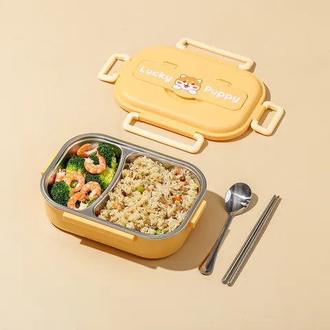 304 Roestvrij Staal Geïsoleerde Lunchbox Meervoudig Rooster Bento Box Met Bestek Lekvrij Draagbaar Student Kantoor Maaltijd Container