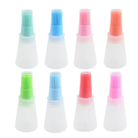 Food Grade Silicone Oil Brush Bottle High Temperature Resistant Basting Brush For Kitchen Baking Barbecue Air Fryer Cooking Tool