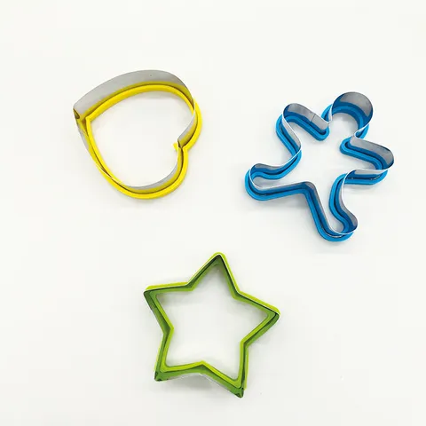 Stainless Steel Silicone Cookie Cutter Set Gingerbread Man Heart Star Pastry Sandwich Mold Baking Tools For Kitchen