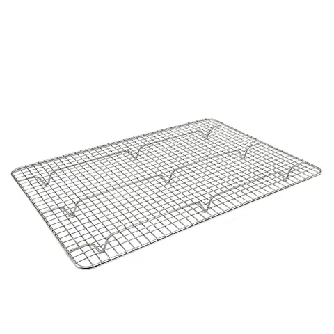 304 Stainless Steel Wire Cooling Rack Baking Pan Oil Draining Grid Metal Mesh BBQ Net For Kitchen Bread Cake Cooling