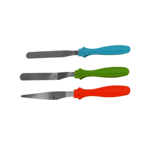 Stainless Steel Butter Cake Spatula Set Kitchen Baking Tools Plastic Handle Cream Smoothing Pastry Cutter