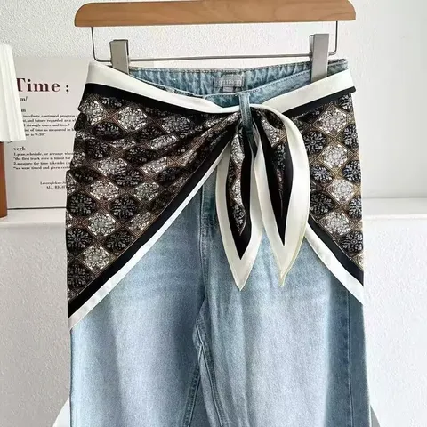 Foulard Triangulaire Vintage à Motif Croix Géométrique Floral Paisley Mode Femme Foulard de Tête Bandeau Tour de Cou