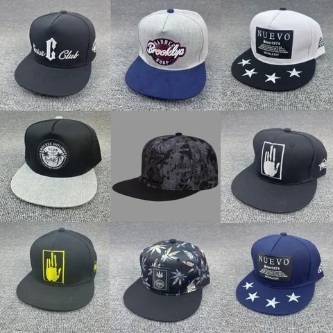 Casquette de Baseball Plate Hip Hop Unisexe Streetwear Chapeau Snapback Réglable Lettre Brodée Style Rue