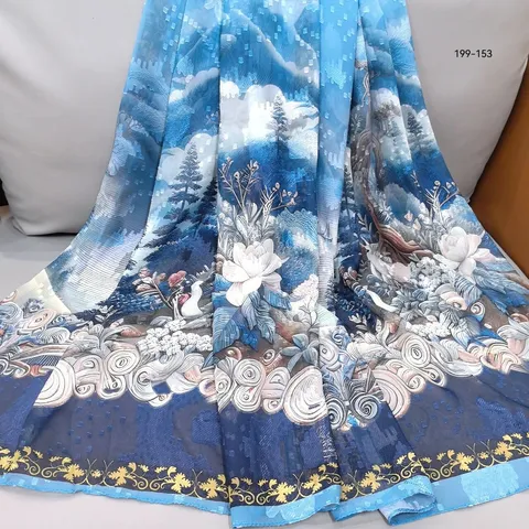 Sciarpa Lunga in Chiffon con Stampa Floreale in Stile Chinase Scialle Leggero Protezione Solare per Donne