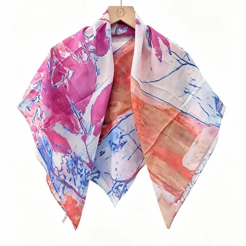 Sciarpa Quadrata Stampa Floreale Paisley Vintage Donna Estate Leggero Raso Sciarpa Collo Viaggio Spiaggia Scialle Copricapo