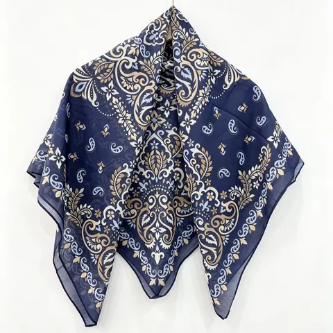 Sciarpa Quadrata Stampa Floreale Paisley Vintage Donna Estate Leggero Raso Sciarpa Collo Viaggio Spiaggia Scialle Copricapo
