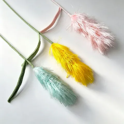 Handgemachte Gestrickte Garn Salbei Blüte Zweig Künstliche Pflanze Simulation Blumenstrauß Für Zuhause Hochzeit Zimmer Dekor