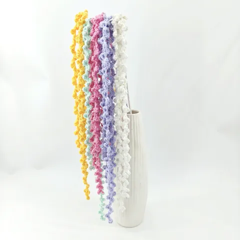 Handmade Knitted Yarn Flower Branch Simulated String Flower Aesthetic Room Decor Handcrafted Gift For Home