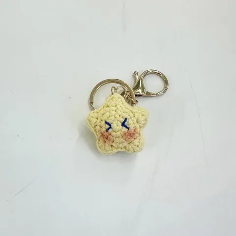 Llavero de Estrella Lindo Hecho a Mano Ganchillo Felpa Bolsa Encanto Colgante de Estrella Accesorios