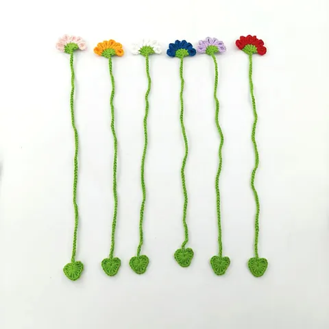 Handgemaakt Gehaakt Wollen Bloem Bladwijzer Schattig Gebreid Bloemen Bladwijzer