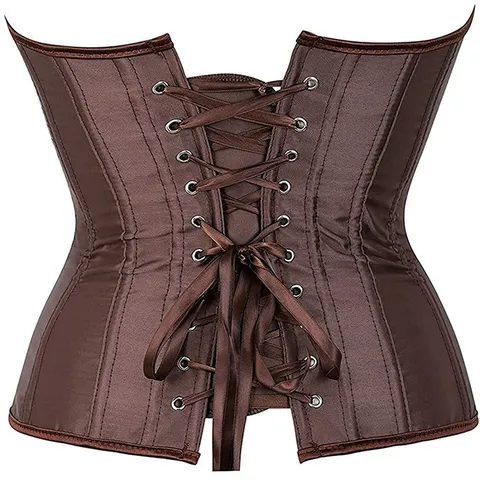 Women Sexy Lace Corset Top Push Up Overbust Bustier With Bone Support Waist Cinching Body Shaper Satin Shapewear For Party