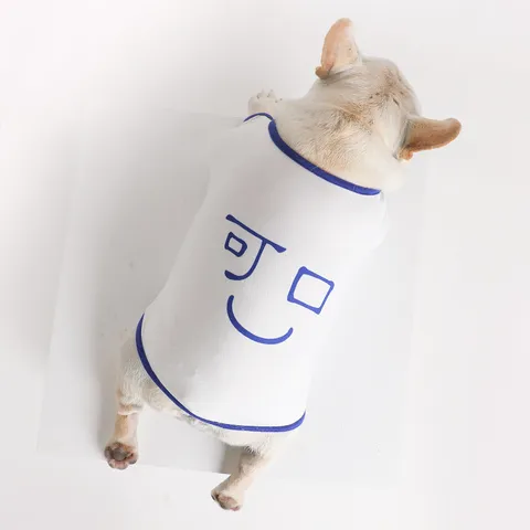 Ademend Katoen Huisdier Hond T-Shirt Effen Kleur Korte Mouw Schattige Puppy Kleding Kleding Voor Franse Bulldog