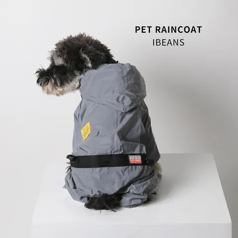 Imperméable pour Chien de Compagnie Imperméable à Quatre Pattes Couverture Totale Réflecteur Veste de Pluie Chiot Avec Capuche Pour Petits Chiens