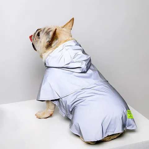 Imperméable pour Animaux de Compagnie Imperméable Réfléchissant Veste de Pluie pour Chien Poncho à Capuche Avec Trou de Laisse Vêtements de Pluie Respirants Pour Petits et Moyens Chiens